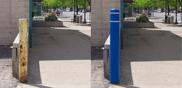 Before and After Bollard Cover