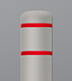 Grey and Red Bollard Cover